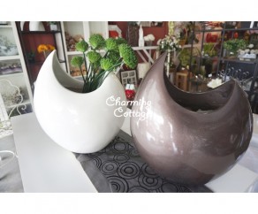 crescent shape solid decorative vase